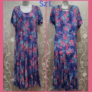 WOMENS LOVELY FLORAL MAXI DRESS SIZE L